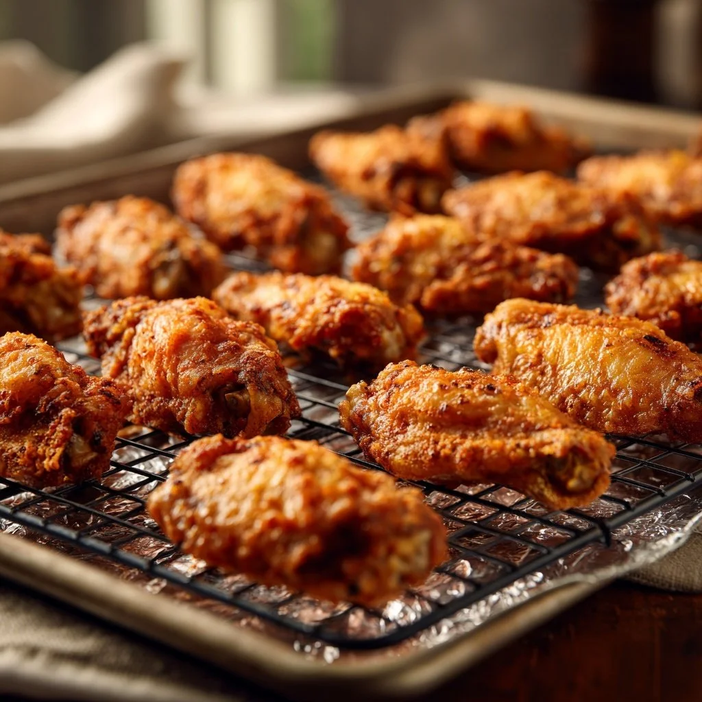 crispy wings baked on wire rack