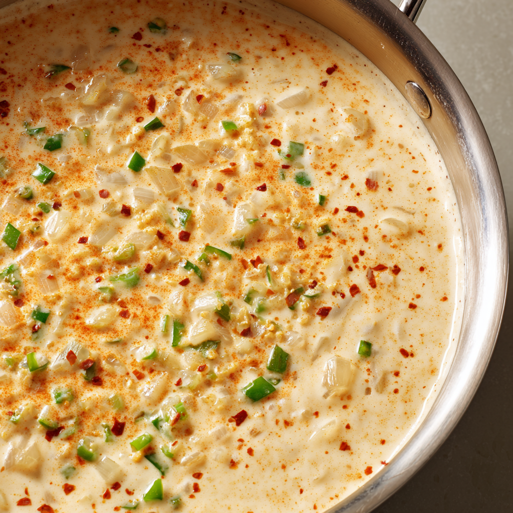 queso mix with onion garlic and jalapeños