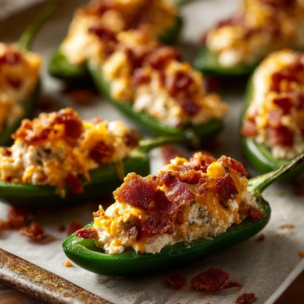 jalapeños filled and place on sheet tray