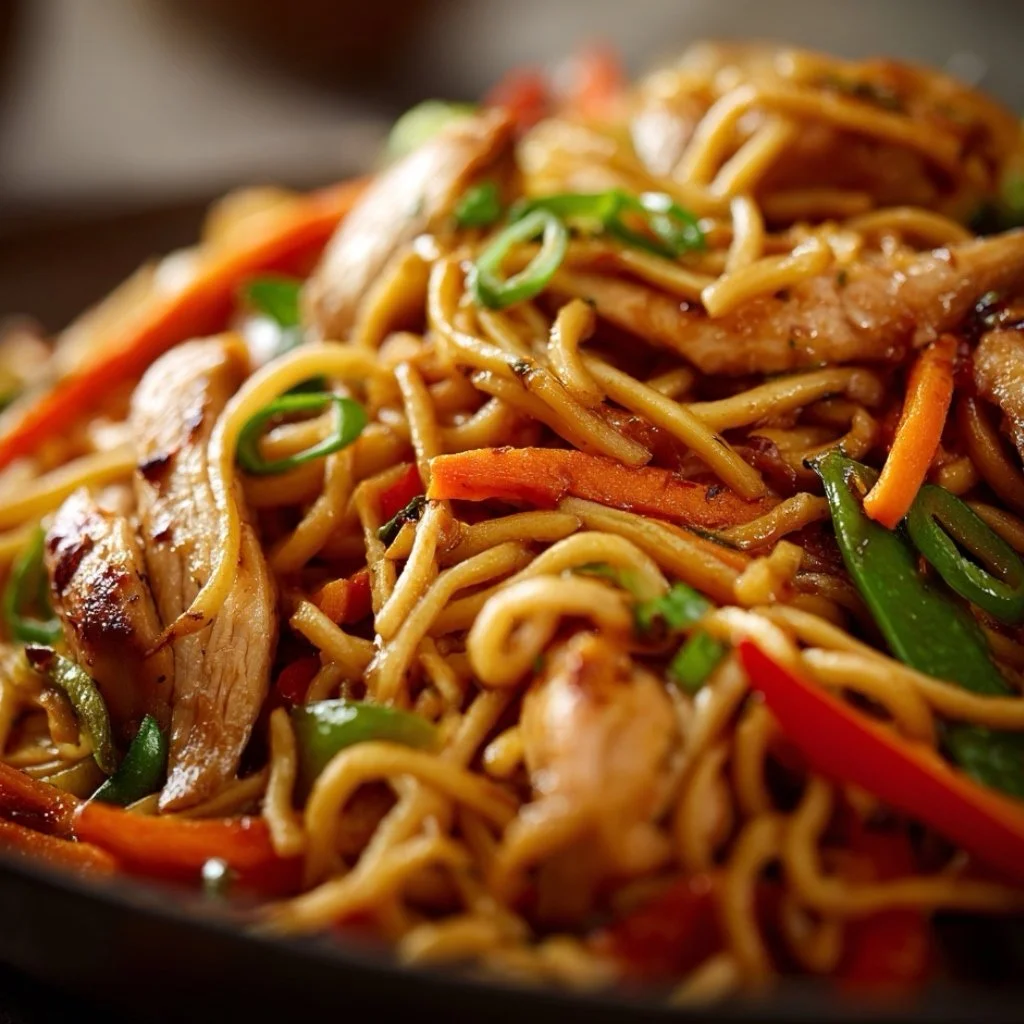 close up lo mein