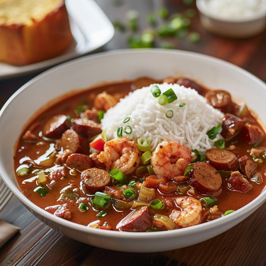 sausage and shrimp gumbo