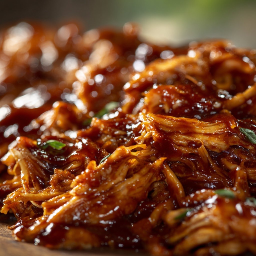 finished smoky pulled chicken