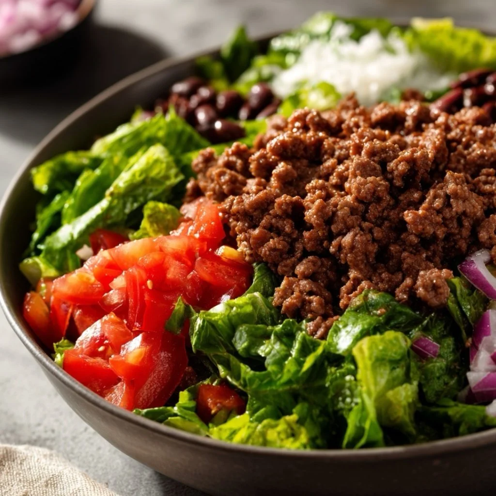 layering taco salad