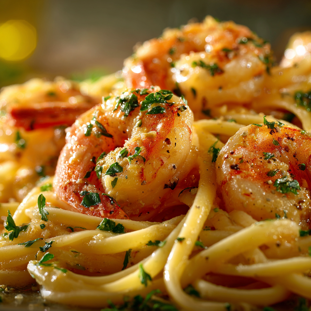 shrimp scampi close up