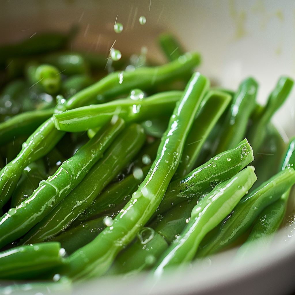 green beans being blanched