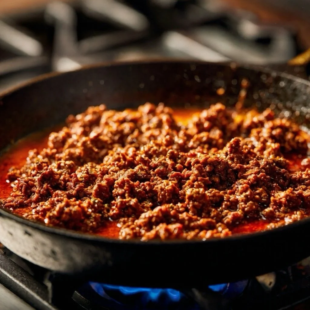 seasoned browned ground beef