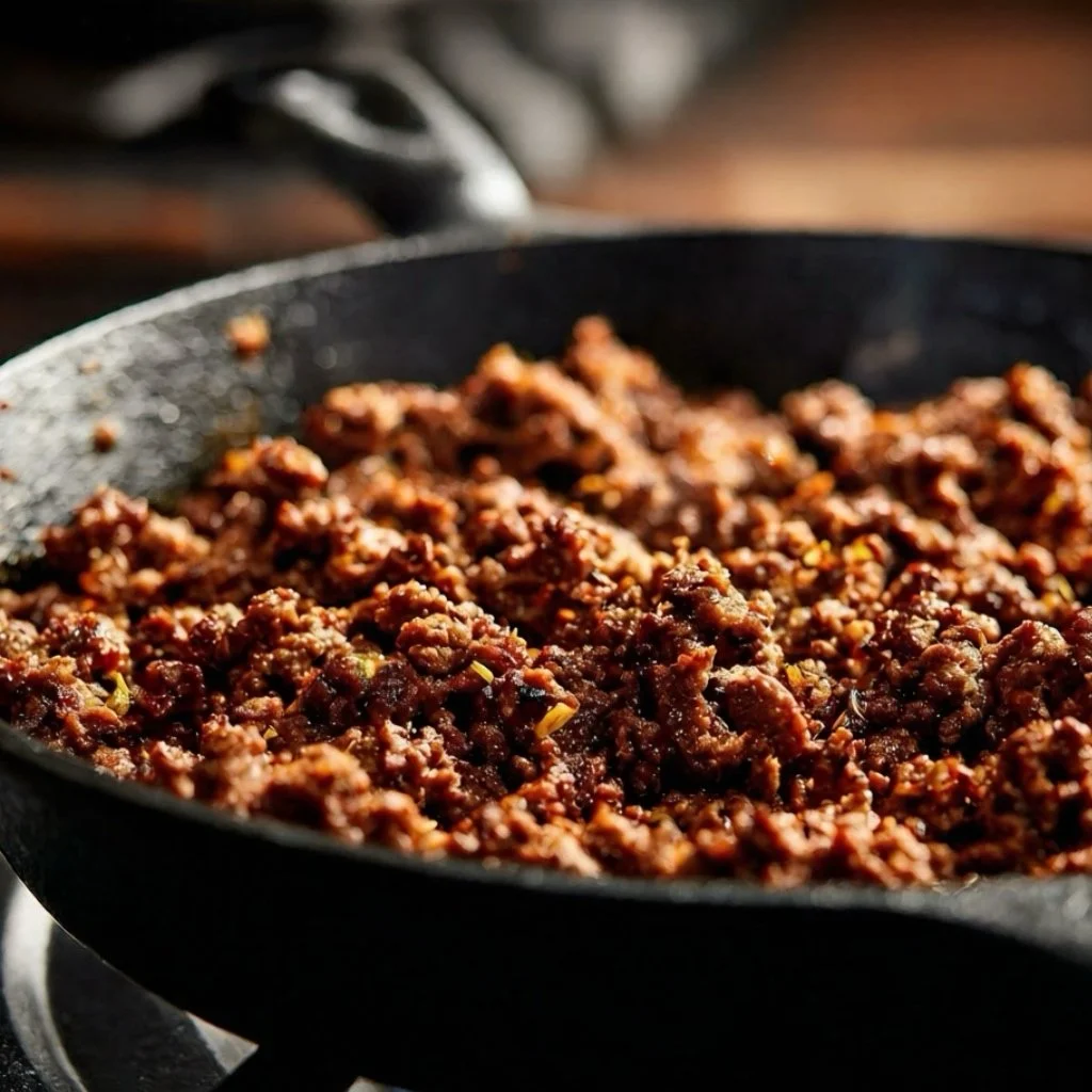 browning ground beef for taco salad