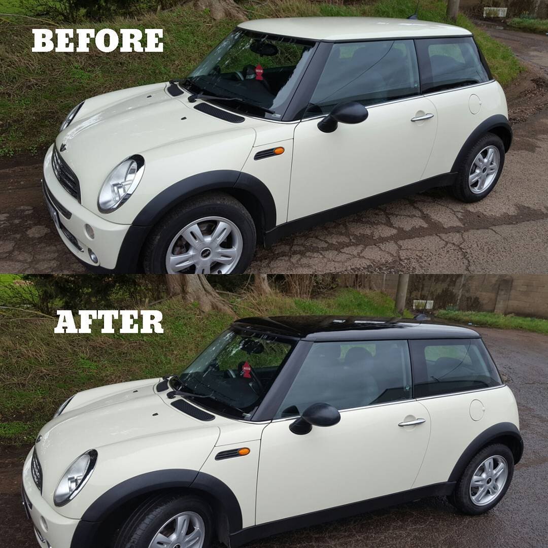 No rest! What a difference, check out this gloss black roof wrap..