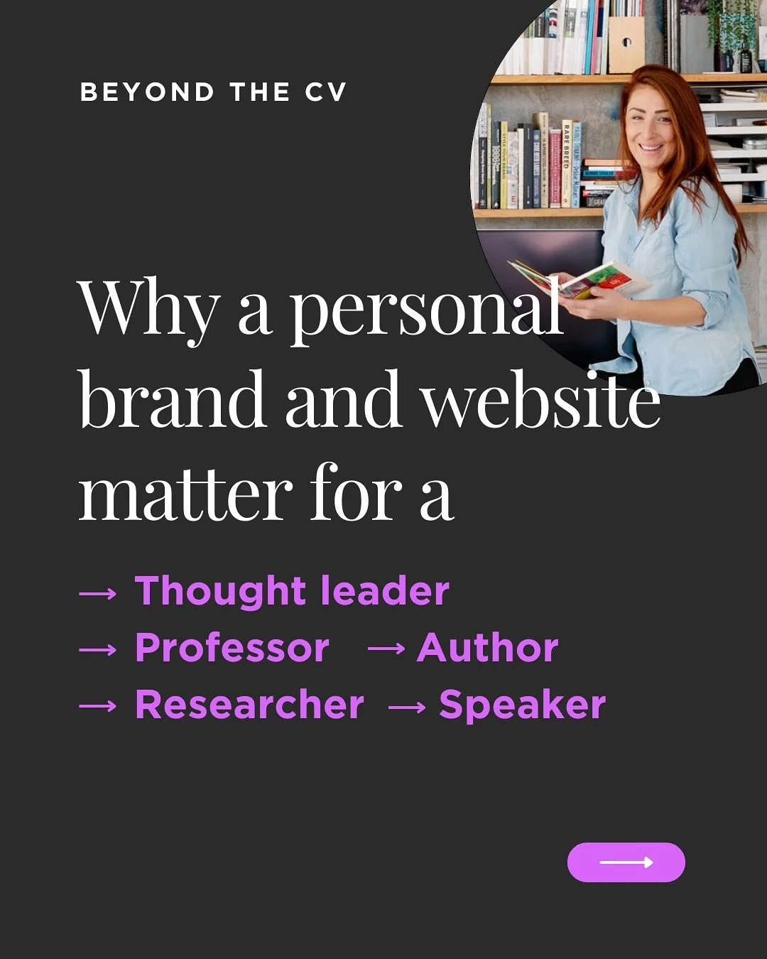 When your career spans teaching, publishing, speaking, and research, a CV isn&rsquo;t enough. This is where a personal brand and website come in to clarify your message, unify your presence across areas of work, and connect with the numerous audience