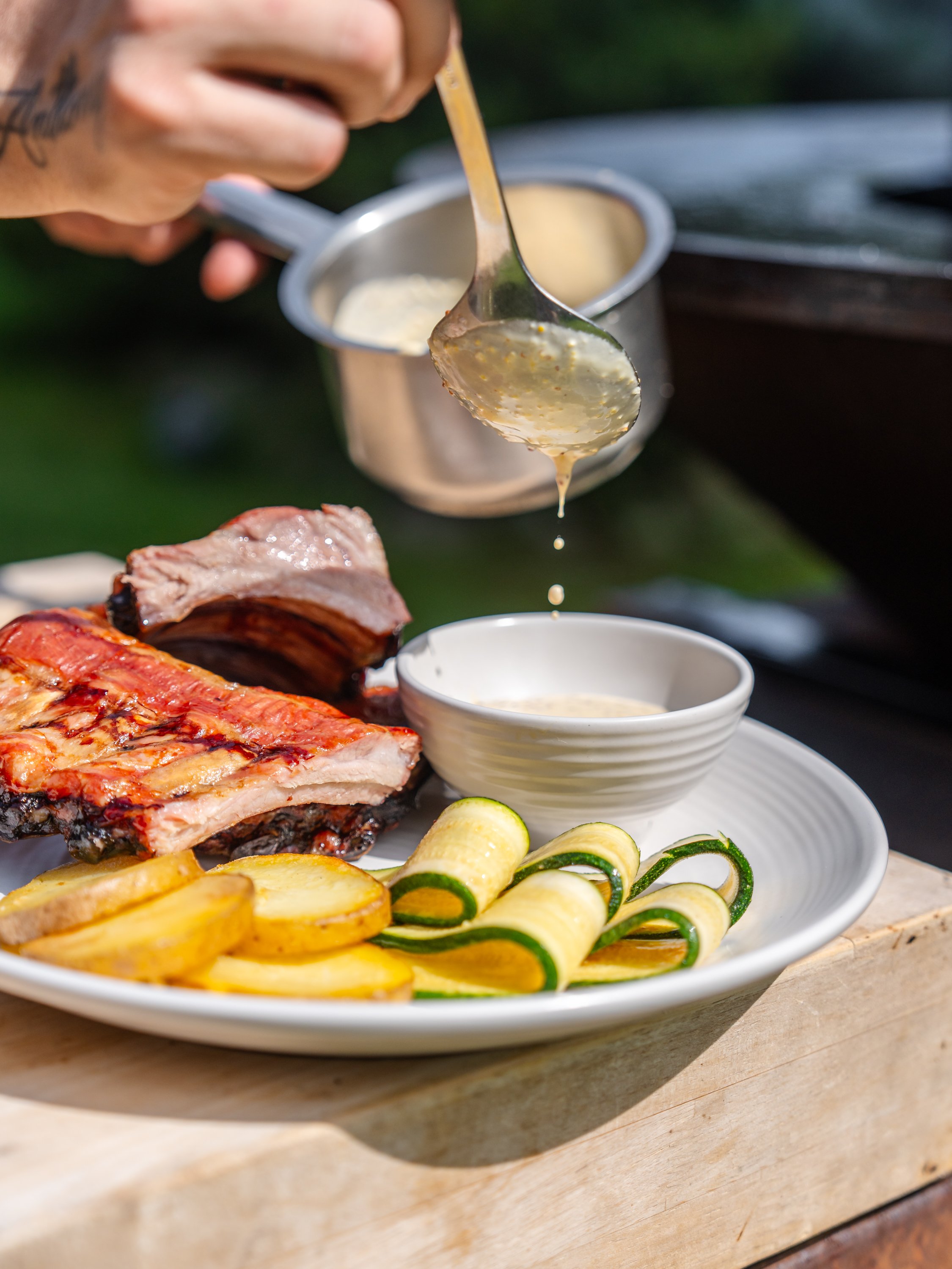 Geräucherte Schweinerippchen, Restaurant Il Castagno in Mugena, Tessin