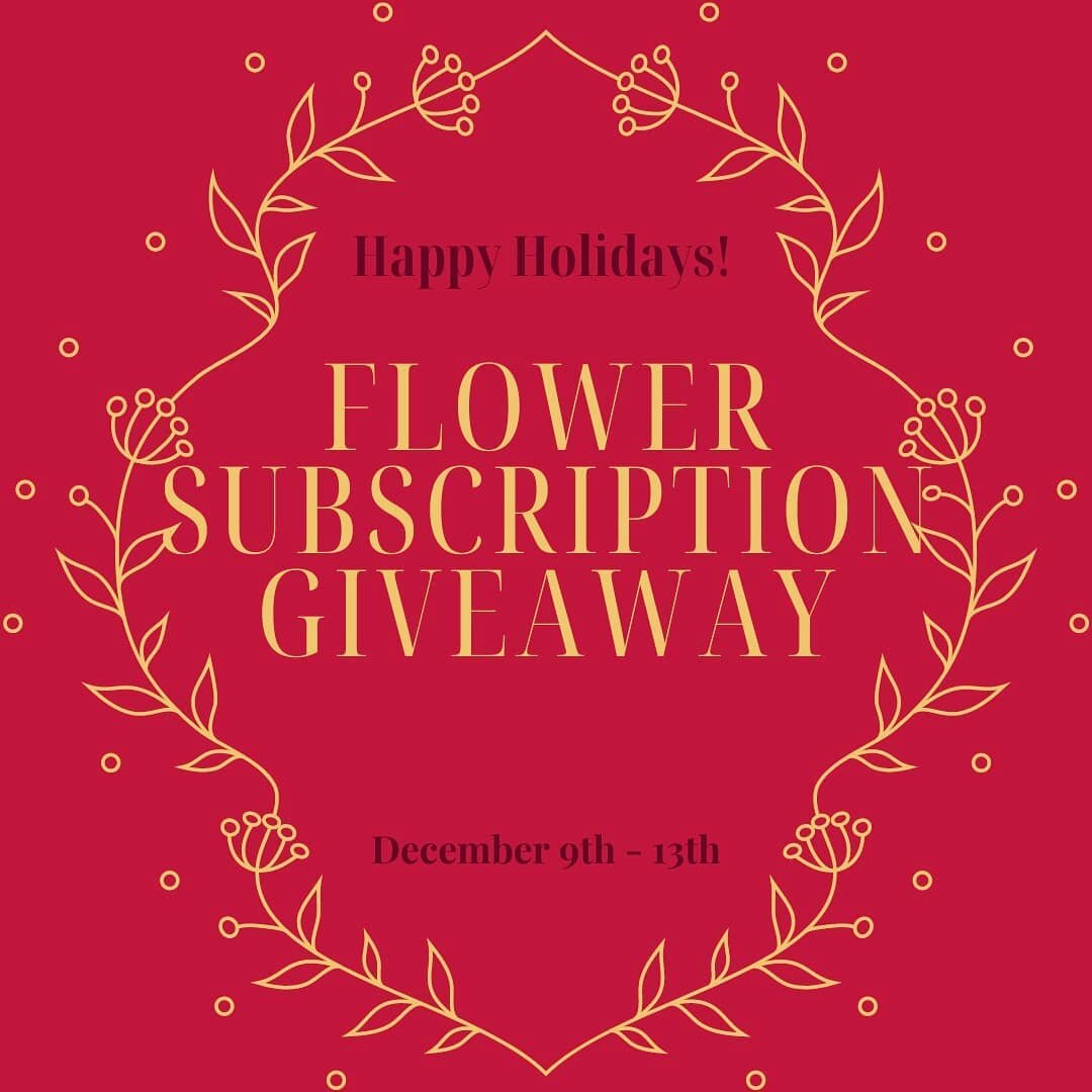 🎄** Giveaway **🎄

Happy Holidays friends! We are gifting one of you a  4 month flower subscription (4 💐 bouquets) plus delivery. This is 1 spring bouquet and 3 summer bouquets of local, pesticide free, fresh-cut farm flowers right to your door! Yo