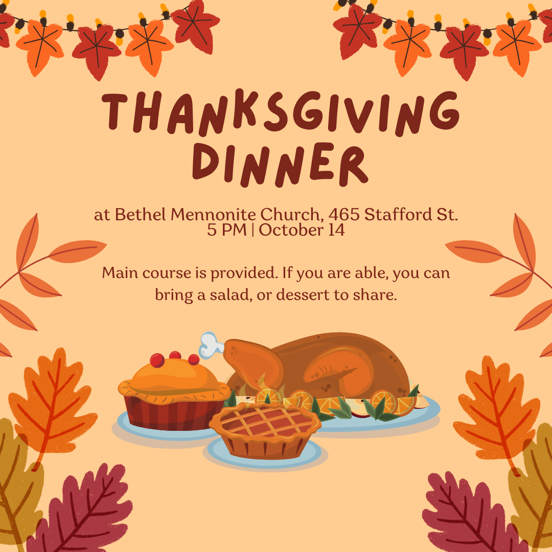 Thanksgiving Dinner, Oct. 14