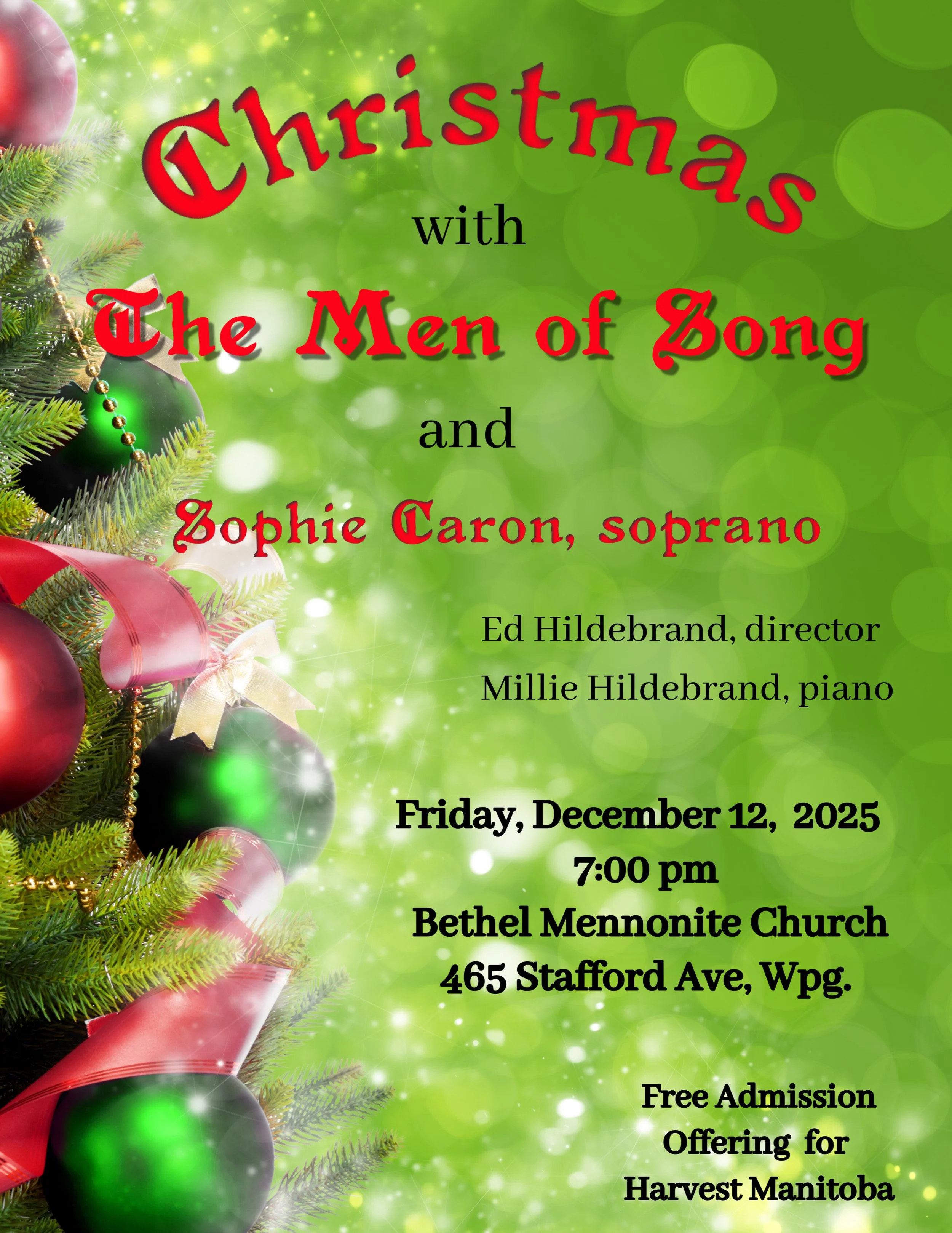 Men of Song Concert: Dec. 12