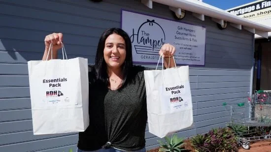 Red Dust Holdings working with the City of Greater Geraldton, Hamper Co and Abrolhos Adventures to provide essentials to vulnerable families during the first stages of the Covid 19 lockdown