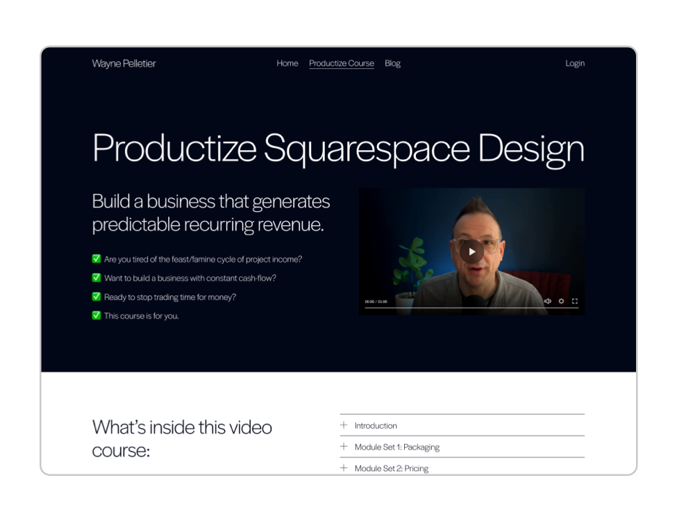 Productize Squarespace Design