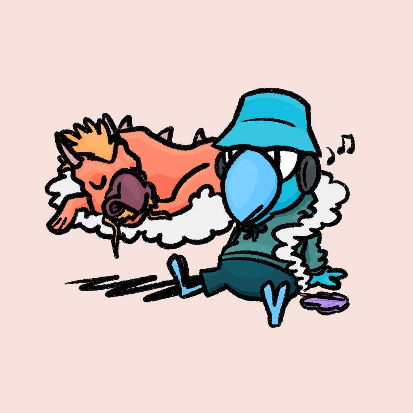 🐦 blue &amp; smokey 🐉  #nagchampa 
haven&rsquo;t been drawing much outside of jobs for a while. now getting back into it and hopefully have some personal projects on the go soon 🔨 
🔹
🔹
🔹
🔹
🔹

#instaart #instaartist #illustrator #digitalart #l