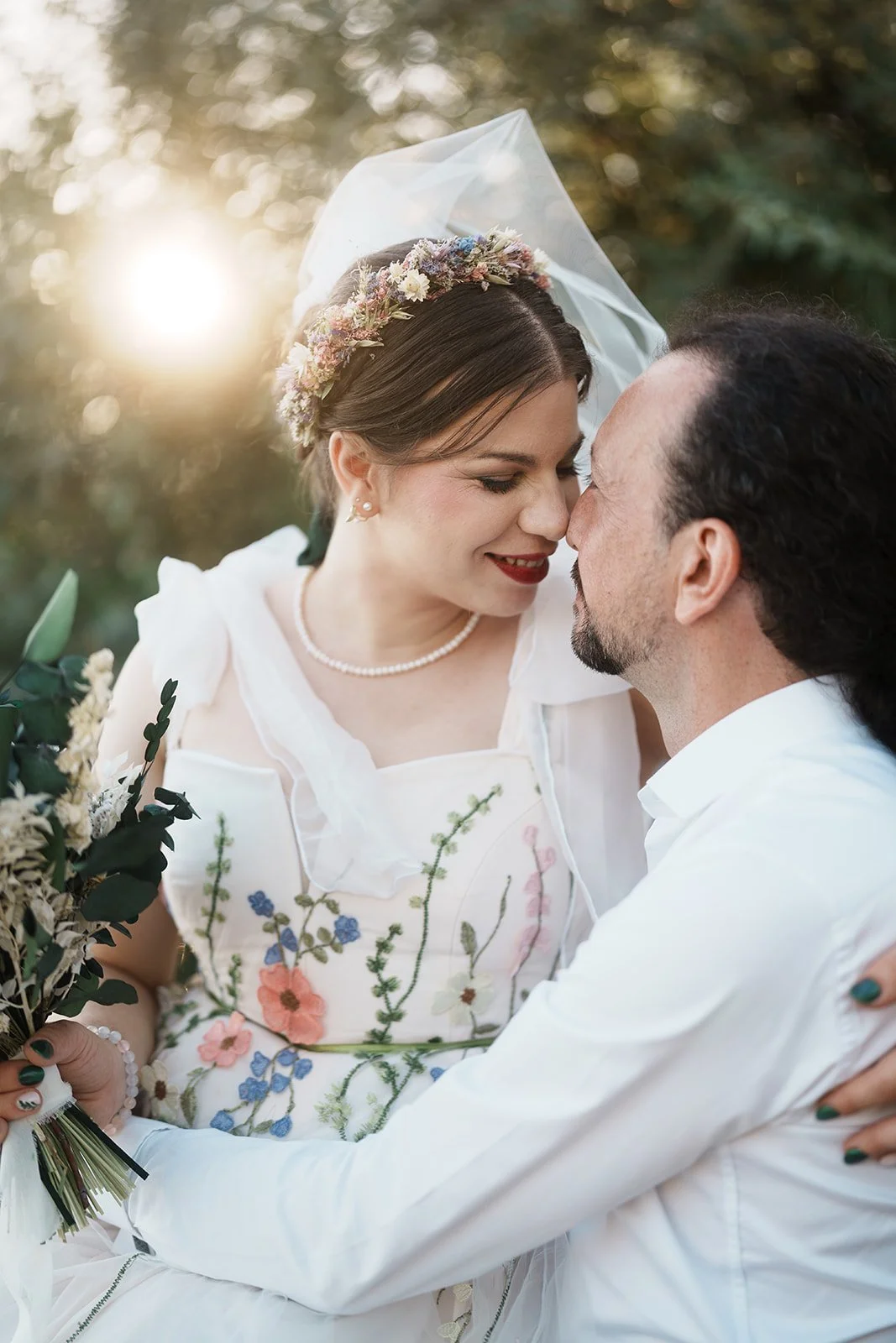 Kis esküvő fotózás természetben