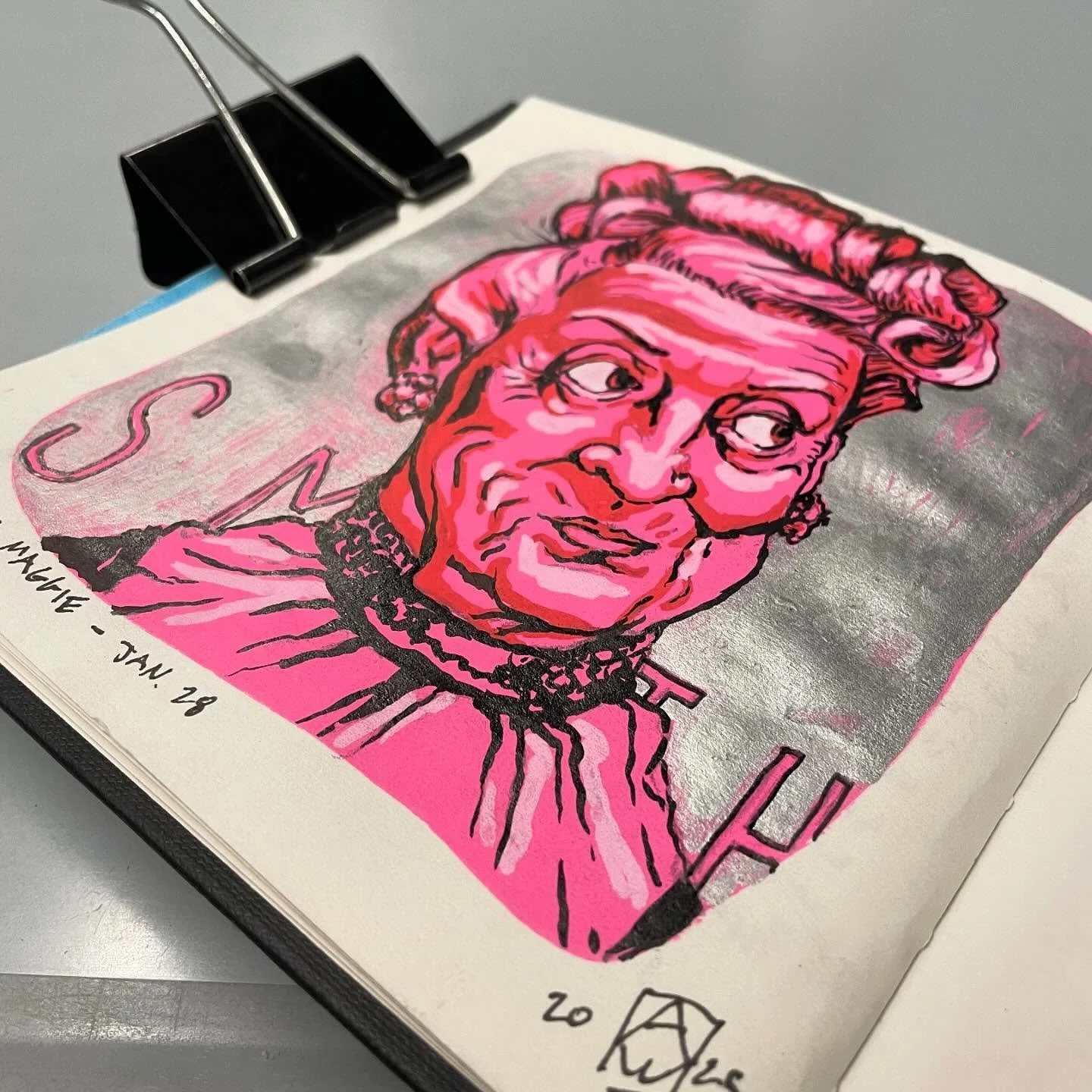 More powerful women. 

My wife pointed out that there was an imbalance in my last sketchbook: portraits of notable men, and life drawings of naked women. 

Well, guess what you're going to see more of in this one to redress the balance.

To start, I 