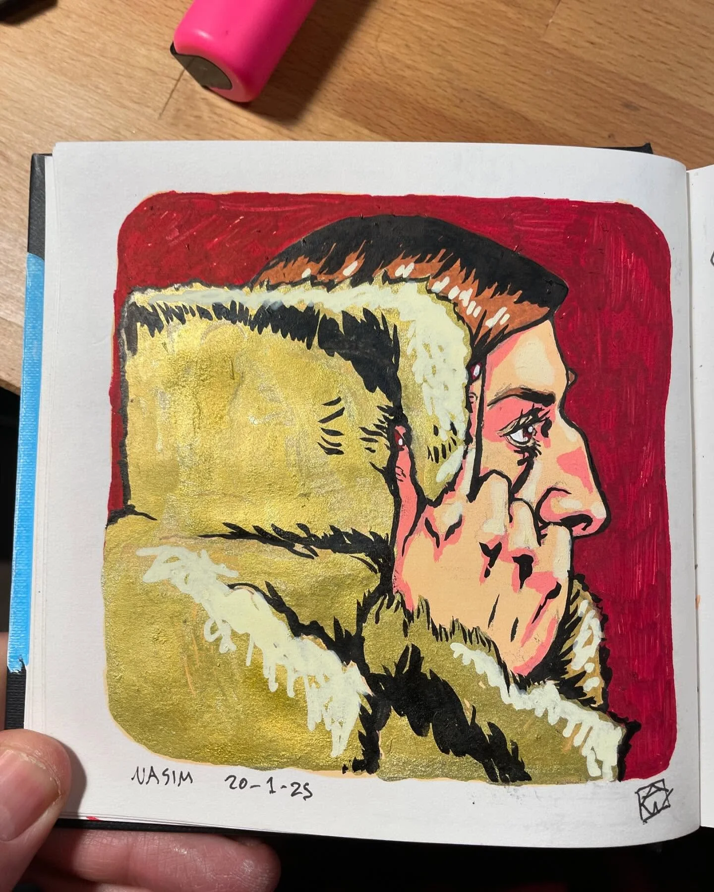 Nasim in fur...

_____
#lifemodel 
#drawbrighton 
#penandink 
#gold 
#furcoat 
#posca 
#model 
#welsheldorado