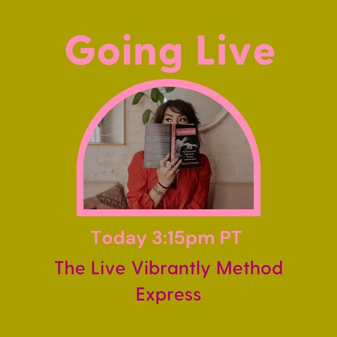 Join me at 3:15pm PT! I&rsquo;m gonna be breaking down one of my fav pillars of the Live Vibrantly Method: Express. 

Honestly this is where I found my secret sauce and is one of the pillars that gets super fast results for clients.

🥰 

Join me and