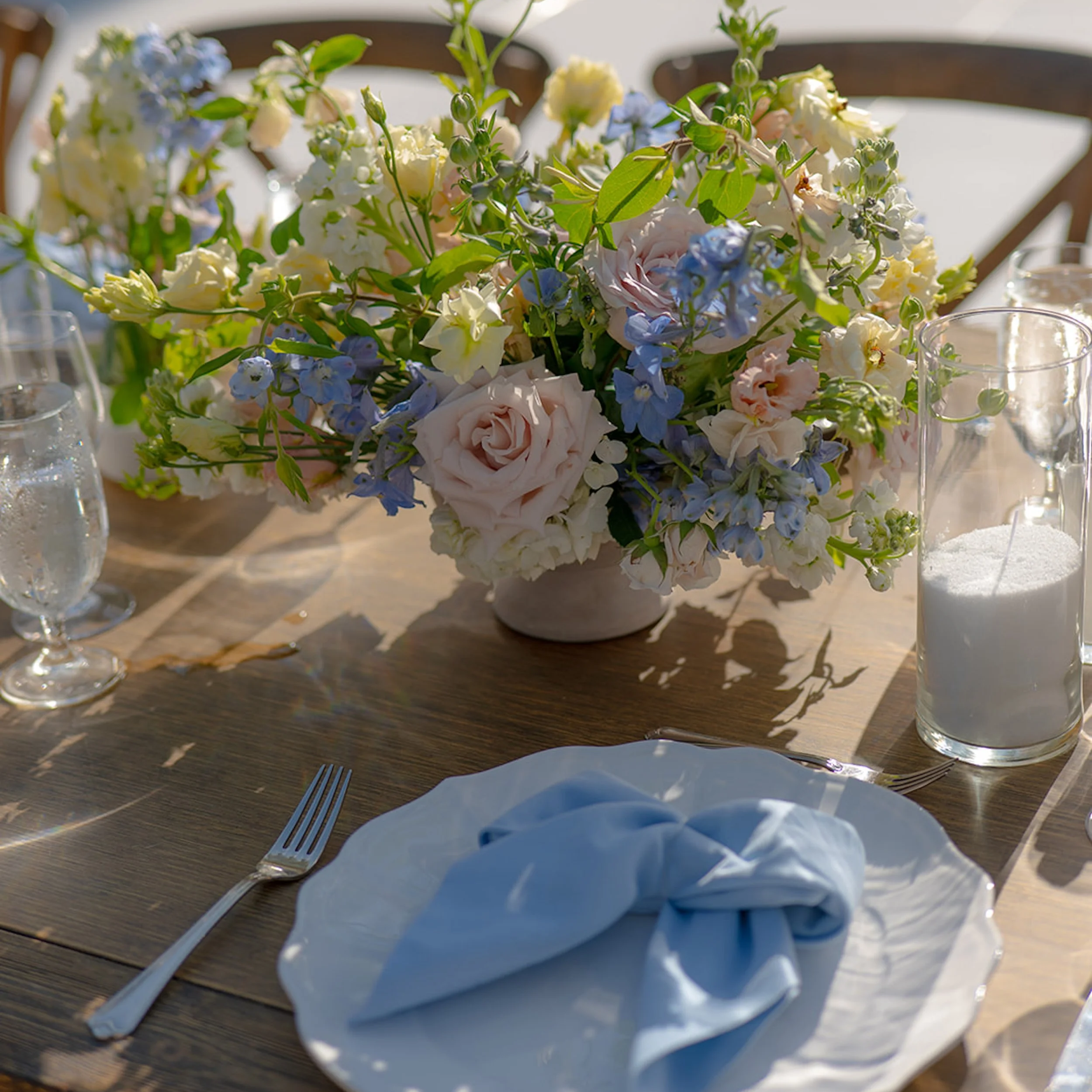 Full-Service wedding and design planning at South Coast Winery. Luxury tablescape for a vineyard wedding.