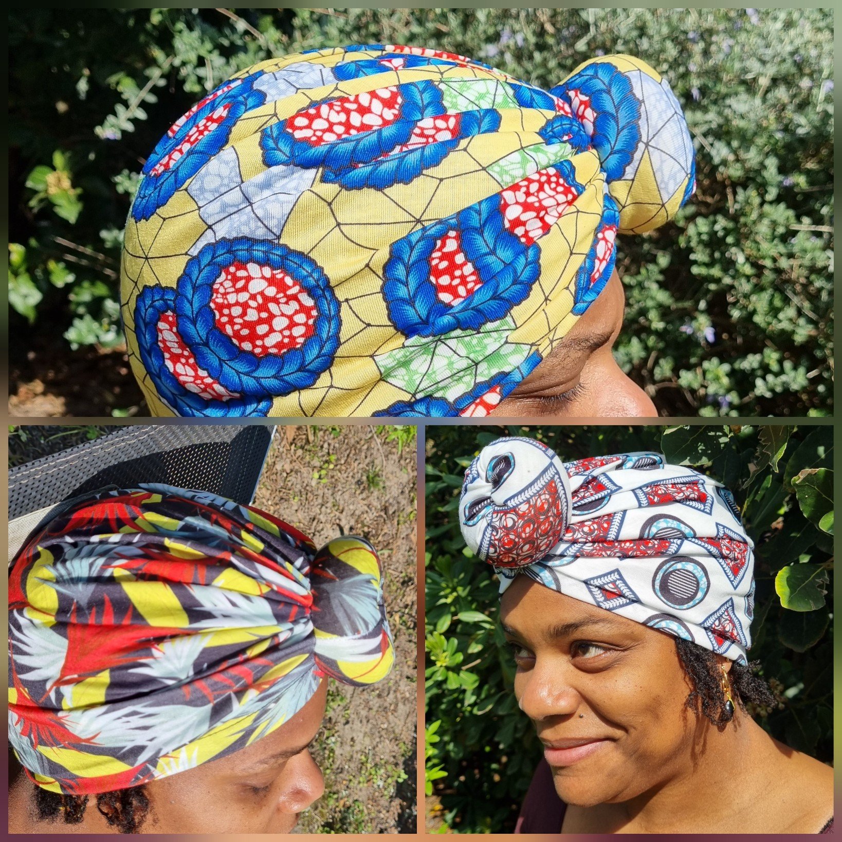 3 Pièces Turban Africain pour Femme Pré-Noué Écharpe de Tête Turban Bohème Bonnet Élastique Headwrap Bandana Cheveux Bonnet Chimio Bonnet pour Perruque 