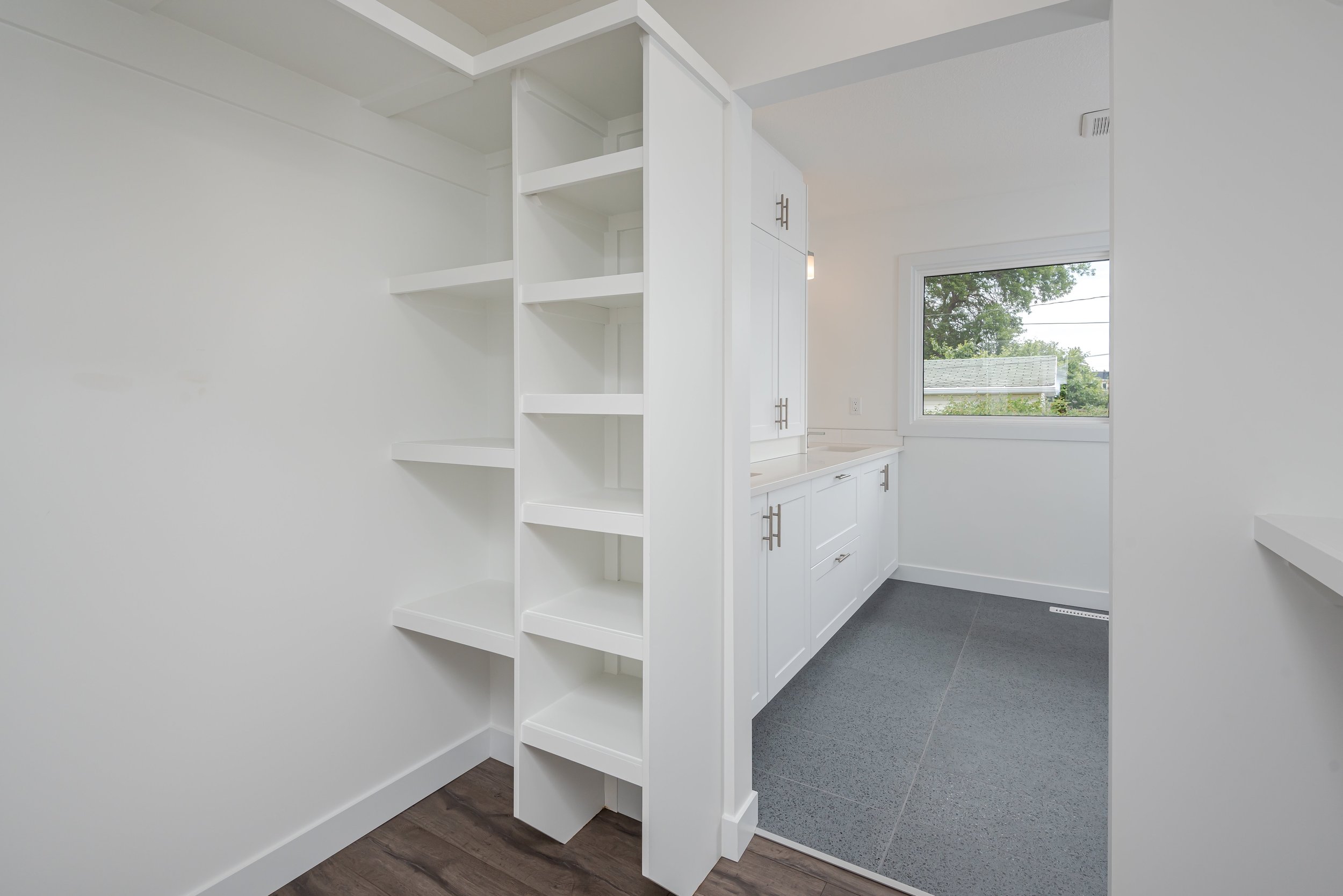 The master bedroom walk thru closet.