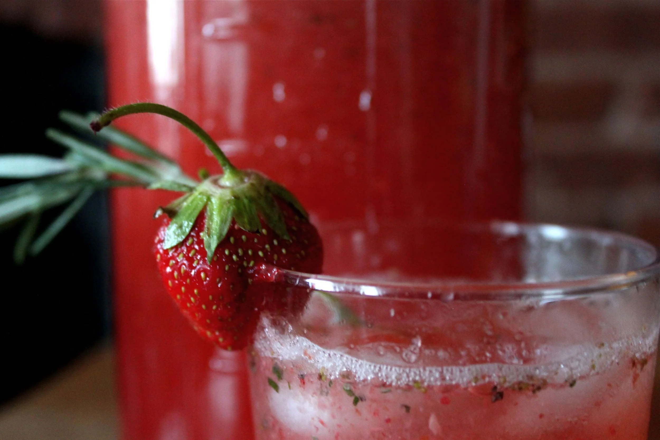 Strawberry Rosemary Agua Fresca