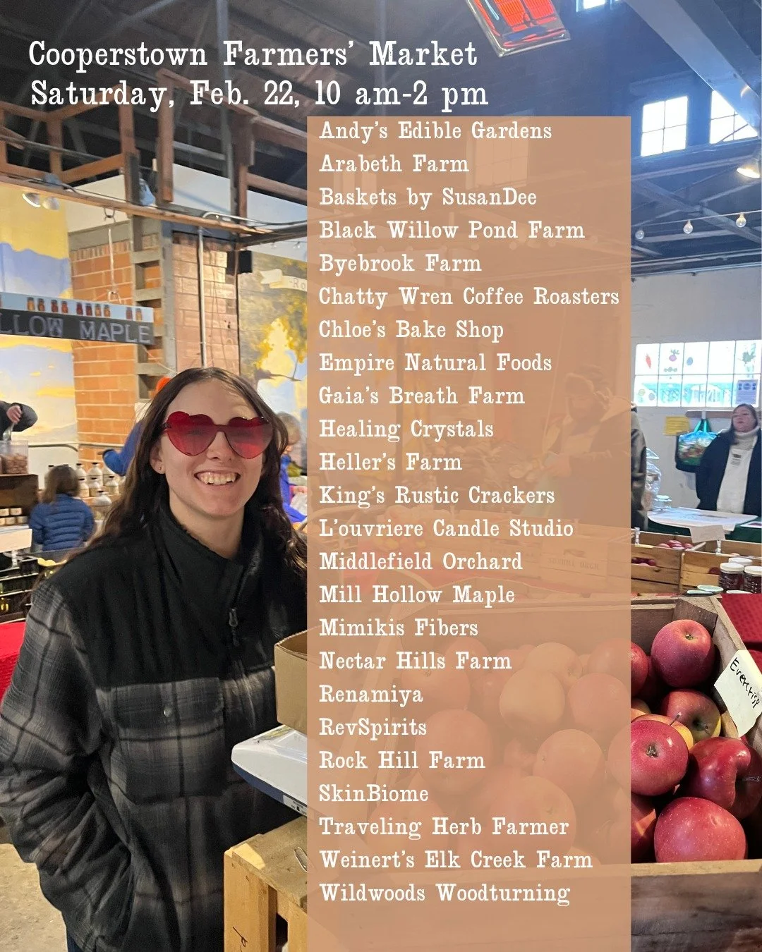 Love to shop locally?

Come to the Cooperstown Farmers' Market this Saturday and see all the 24 local farmers, bakers, artisans, and makers have for you! Live music with the Bard, and Cooperstown Concerts will be at the community table. 

SNAP welcom