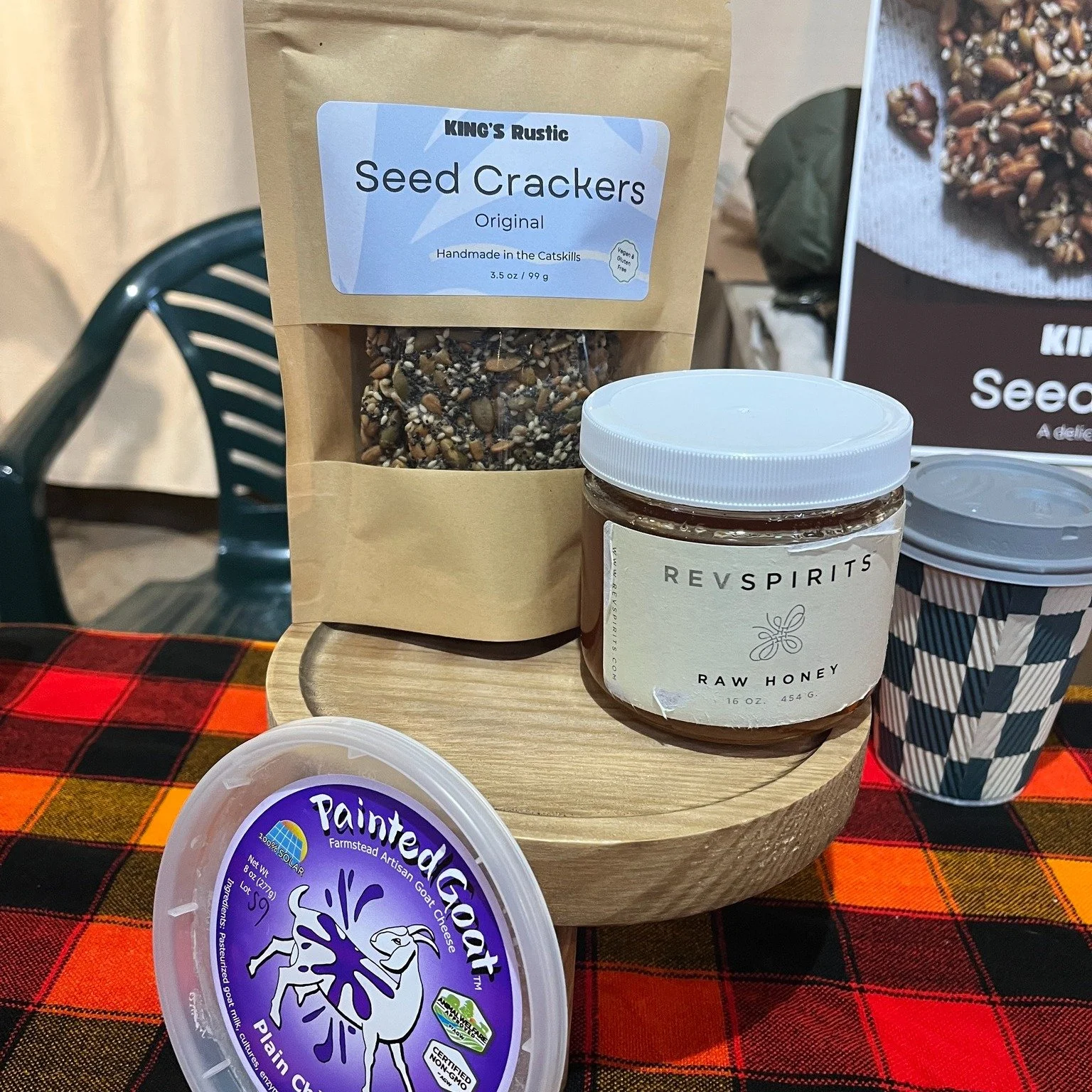 Pro Tip: pick up some Seed Crackers from @kings.rustic,  feta cheese from @farmpaintedgoat, then add some honey from @revspirits  Simple, elegant, local, and oh so yum! 

Cooperstown Farmers' Market open Saturday 9 am to 2 pm 

#whatwillyoufindatthef