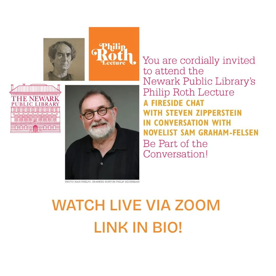 📢 Tonight!
Philip Roth Lecture, October 21st, 2025
The Newark Public Library, 5:30 PM &ndash; 9 PM

The conversation will start at 6:30 PM 

Watch Lecture - Link in Bio- Philip Roth 2025 Lecture