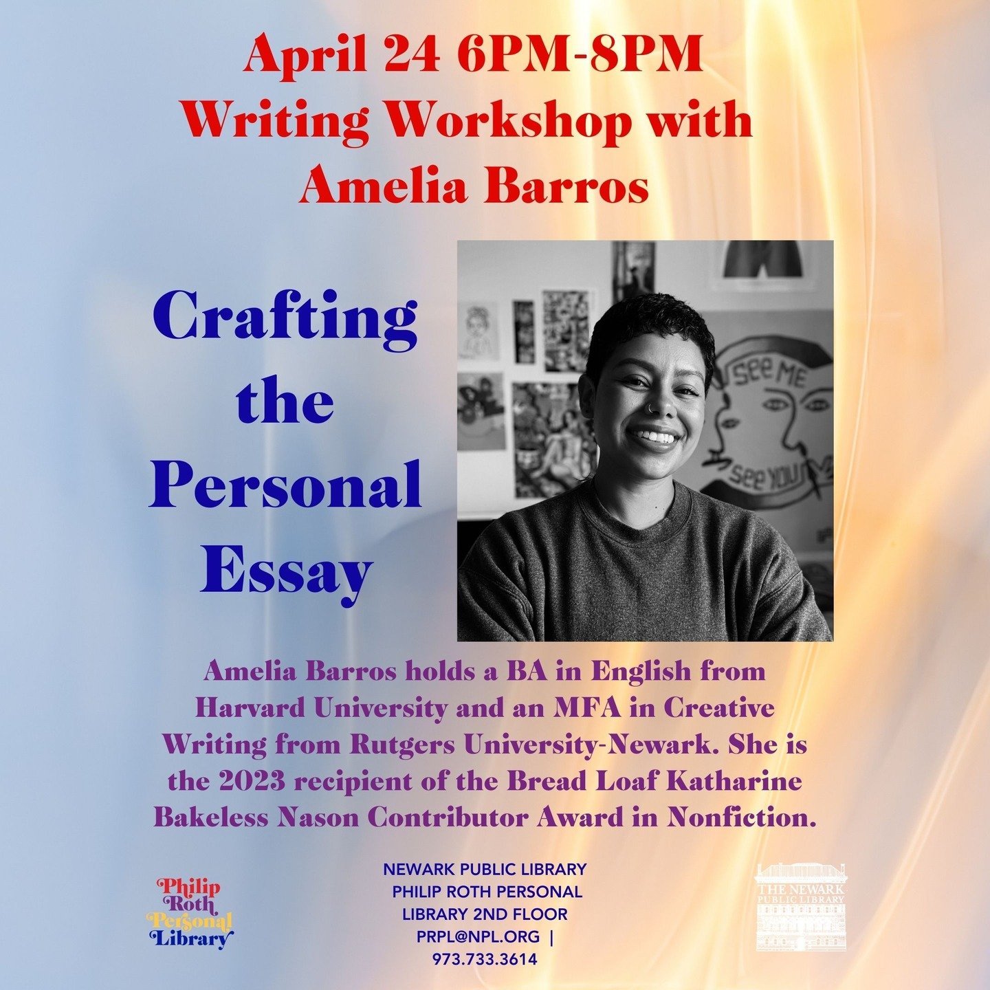 Please join us for our free monthly creative writing workshop at the NPL main branch! #writingworkshops #newark