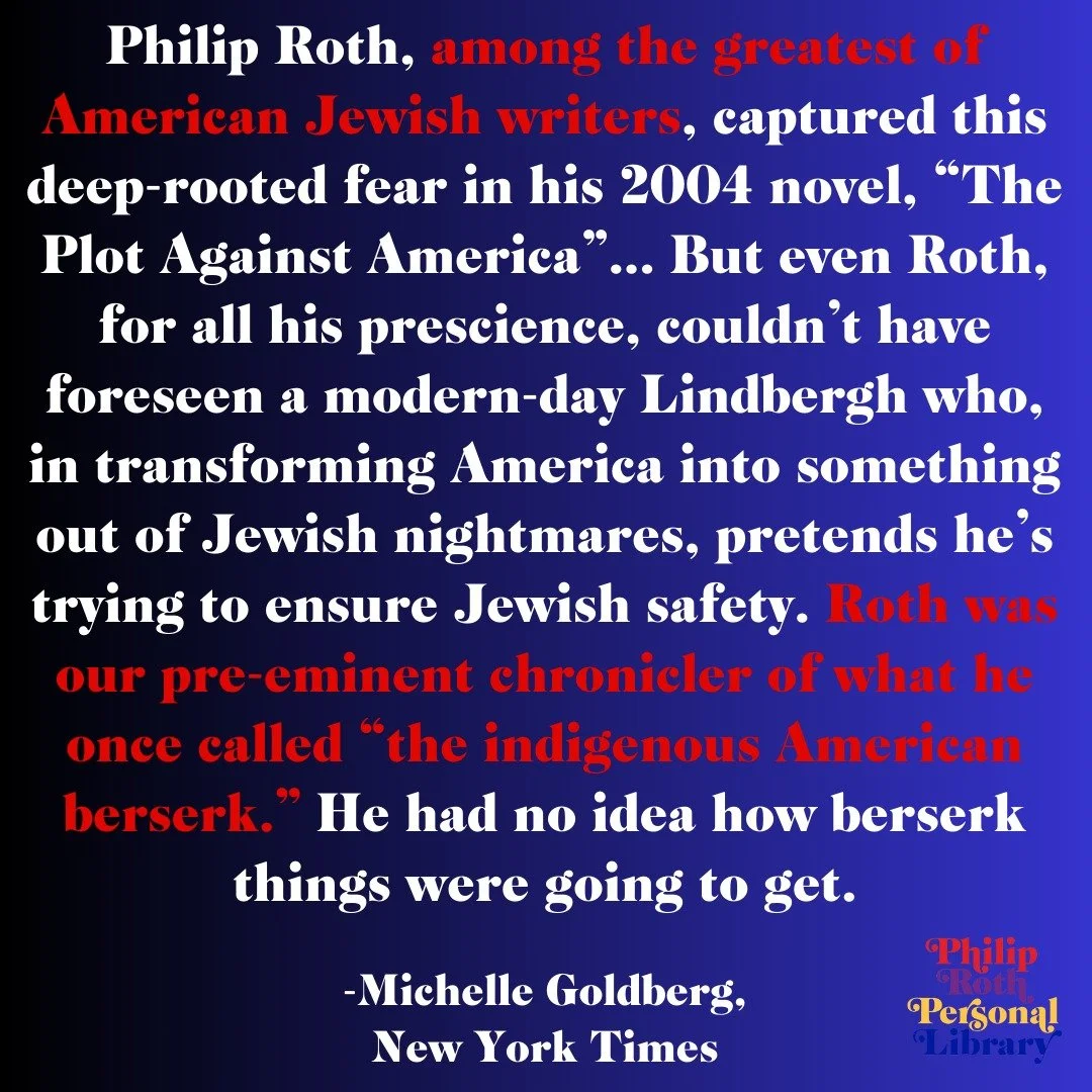 Michelle Goldberg discusses Roth in her New York Times column! #newyorktimes #philiproth

https://www.nytimes.com/2025/05/19/opinion/antisemitism-israel-palestine-esther.html