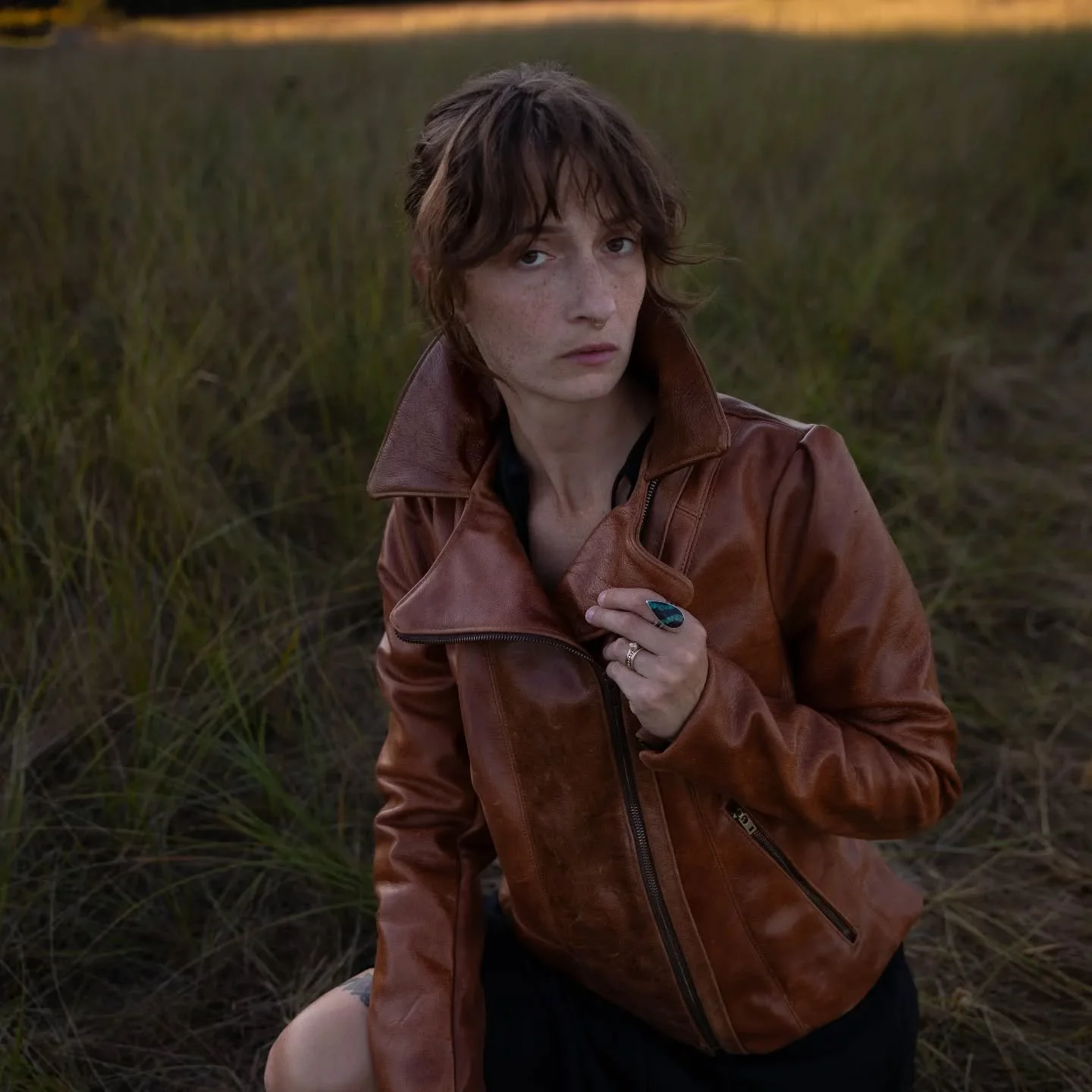 I have just a few very special leather Jolene jackets for the Common Ground Fair this week. Come try them on in the smaller fine craft tent.