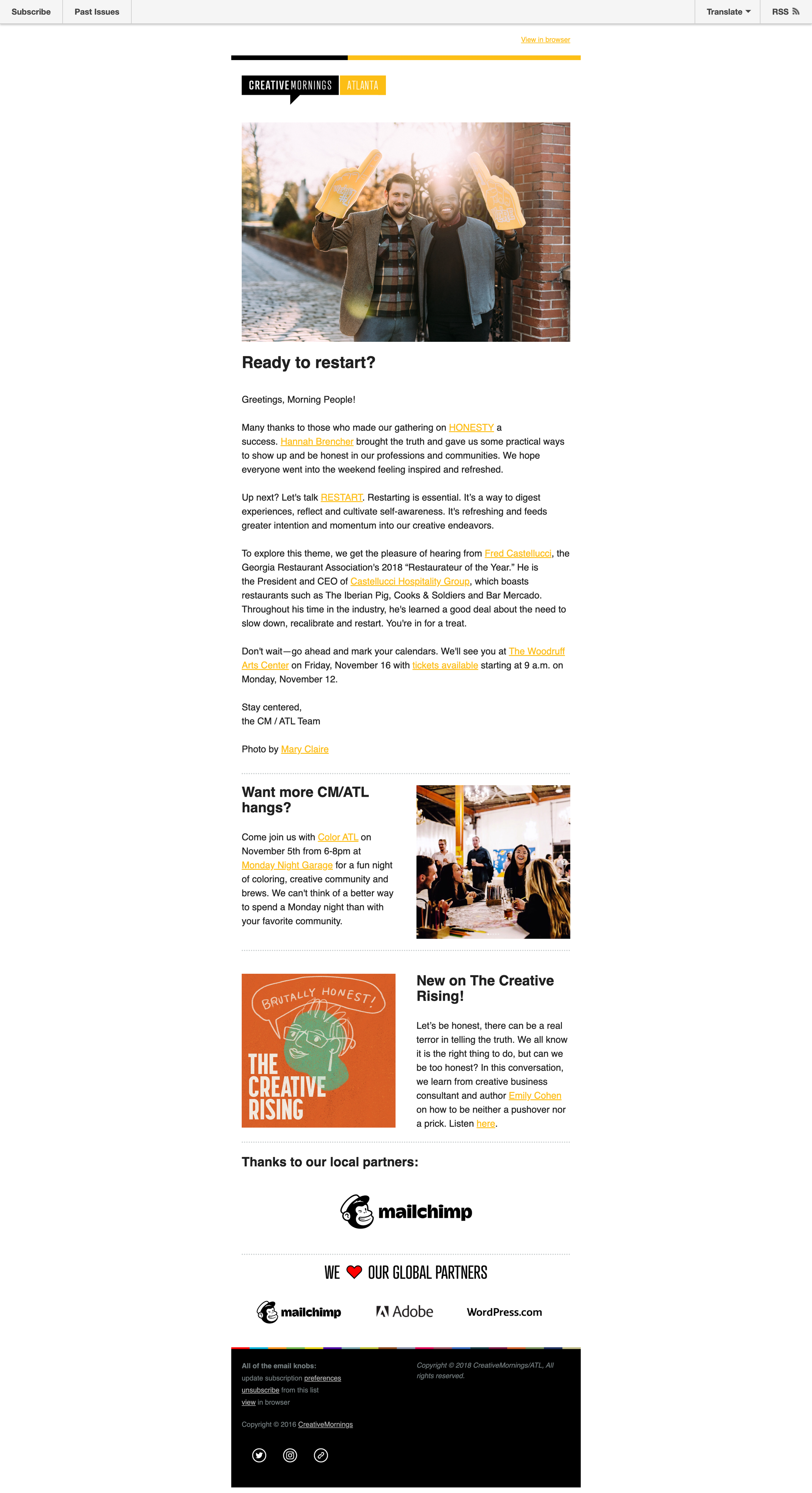 CreativeMornings ATL Emails
