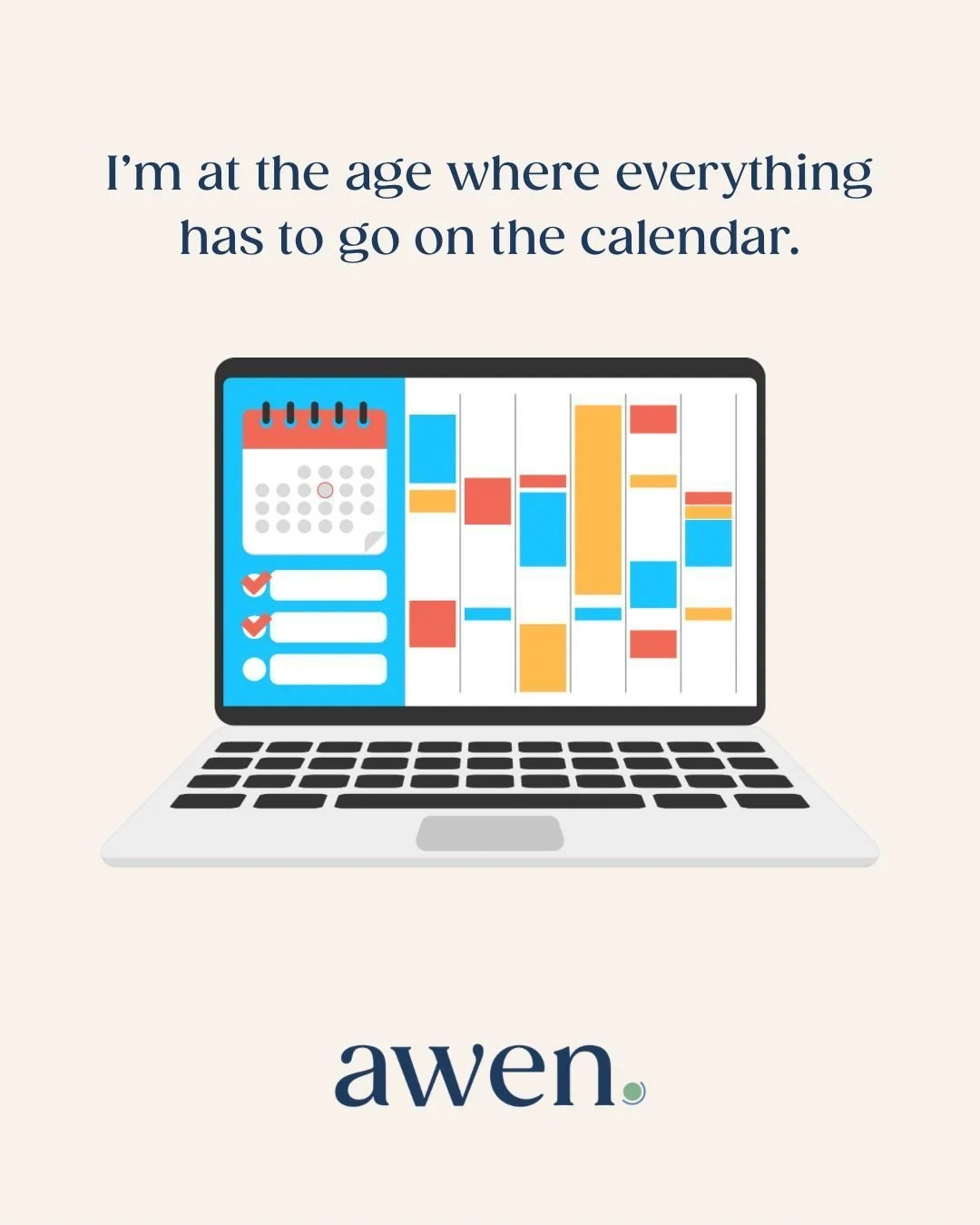 I&rsquo;m at the age where my calendar is my second brain.

Our family calendar looks like mission control&hellip;think colour-coding, time blocking, the works, and it&rsquo;s the only reason life runs at all smoothly.

Preschool. Baby sensory. Coach