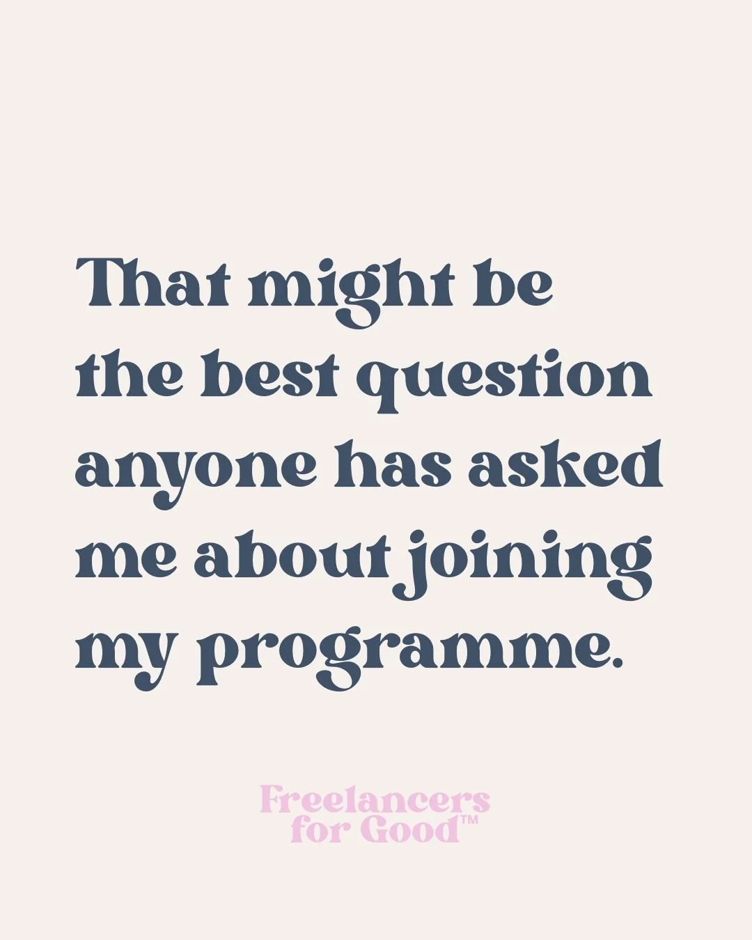 &ldquo;What would a typical week be like if I joined Freelancers for Good&trade;?&rdquo;

That might be the best question anyone has asked me on a call about joining my programme.

And I loved that they asked, because joining a six month programme ca