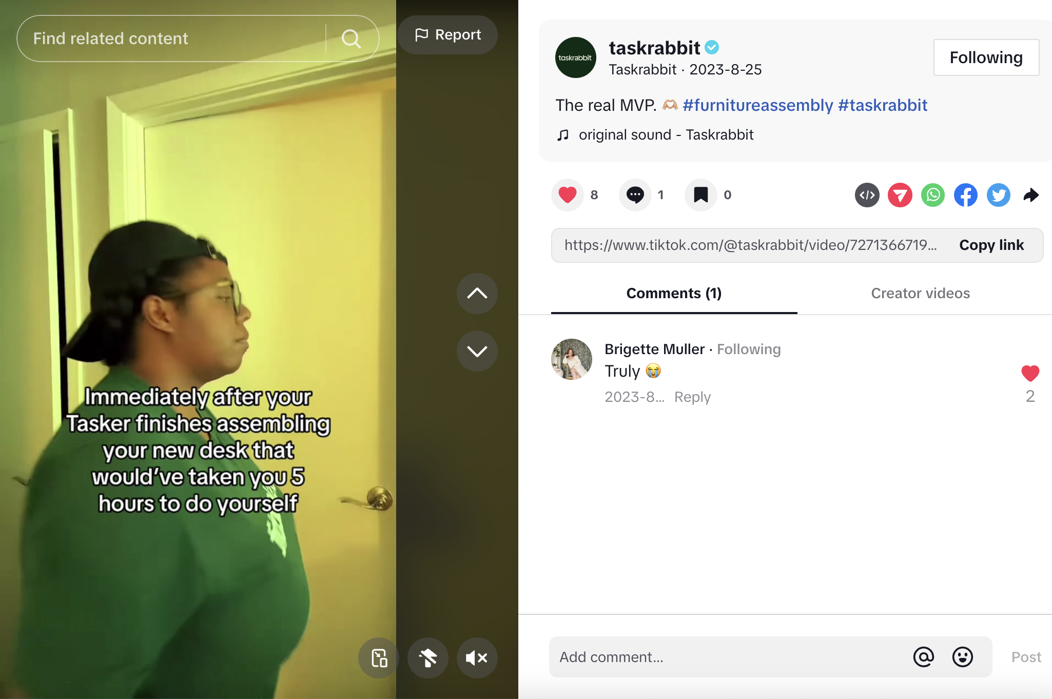 Furniture Assembly TikTok - Taskrabbit