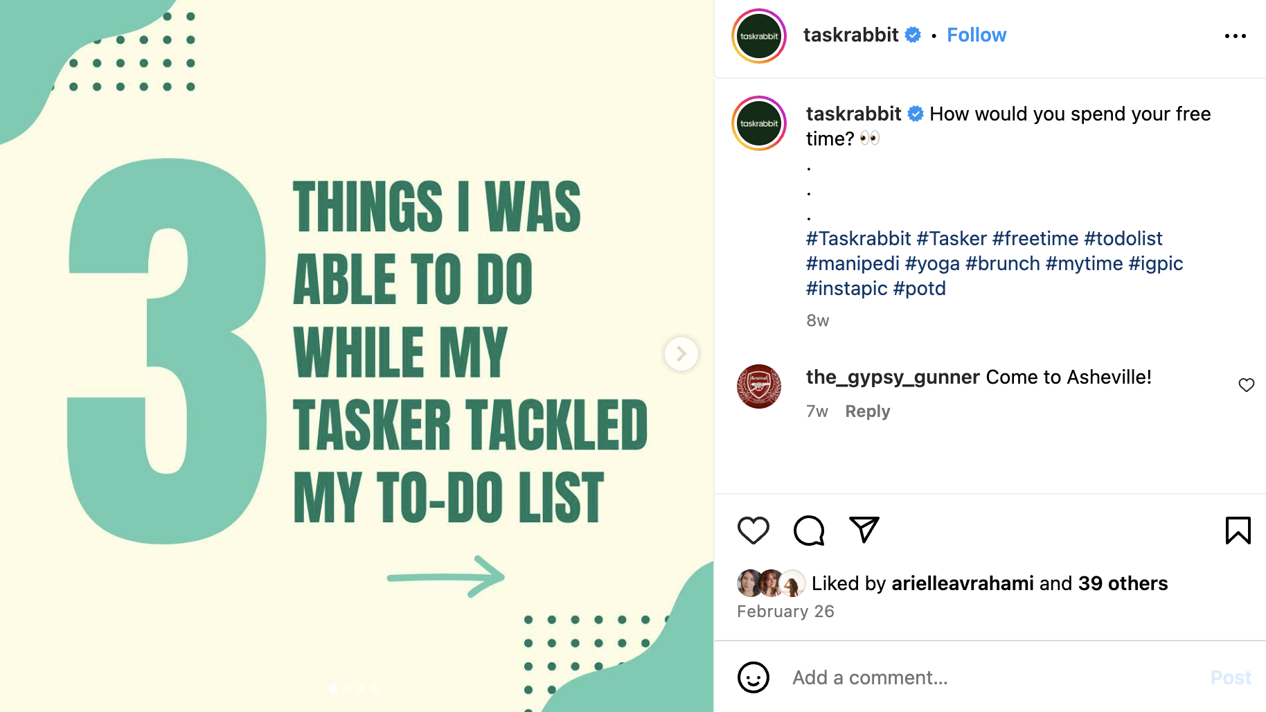 To-Do List IG Caption - Taskrabbit
