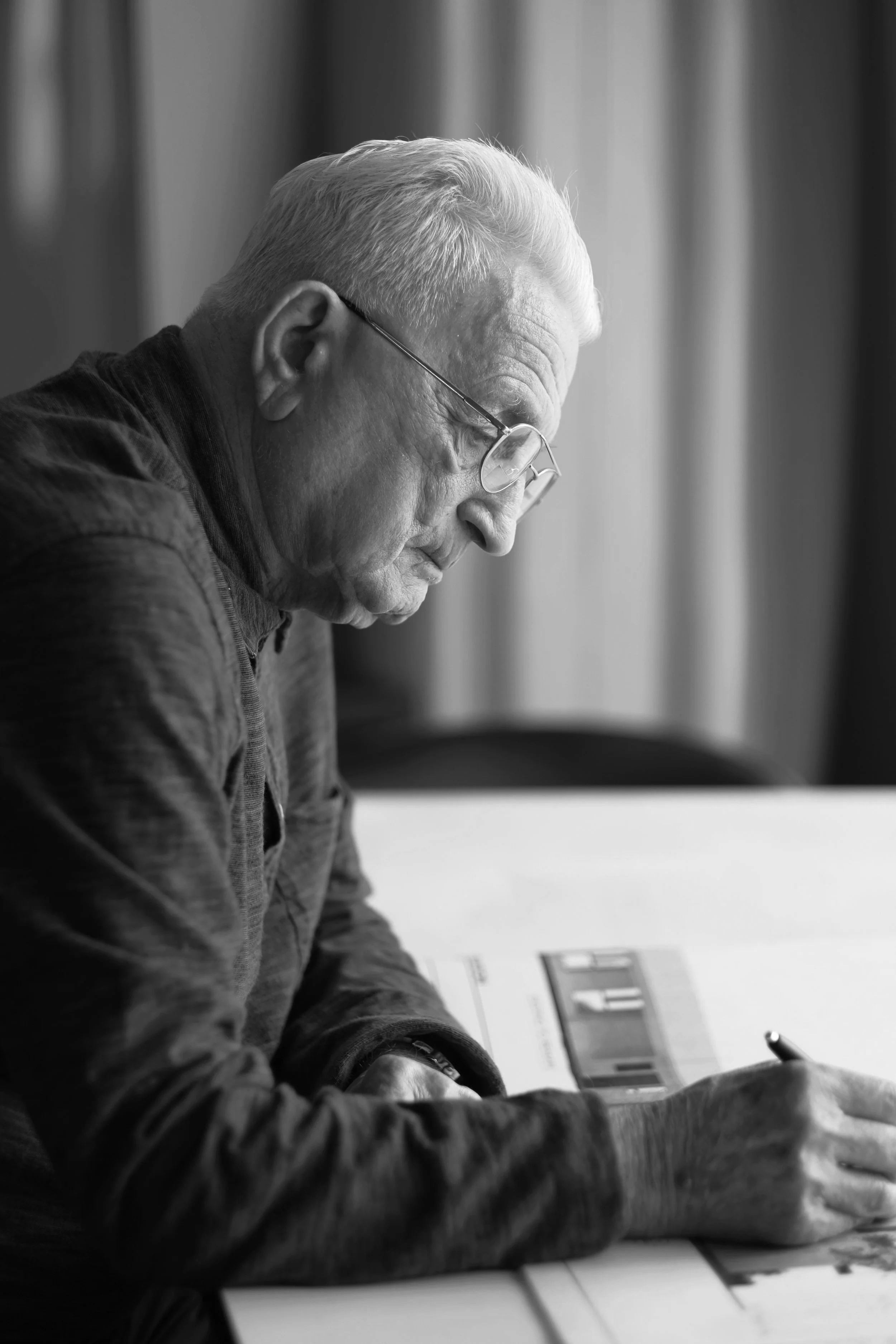 Black and white photo of Amato Teta