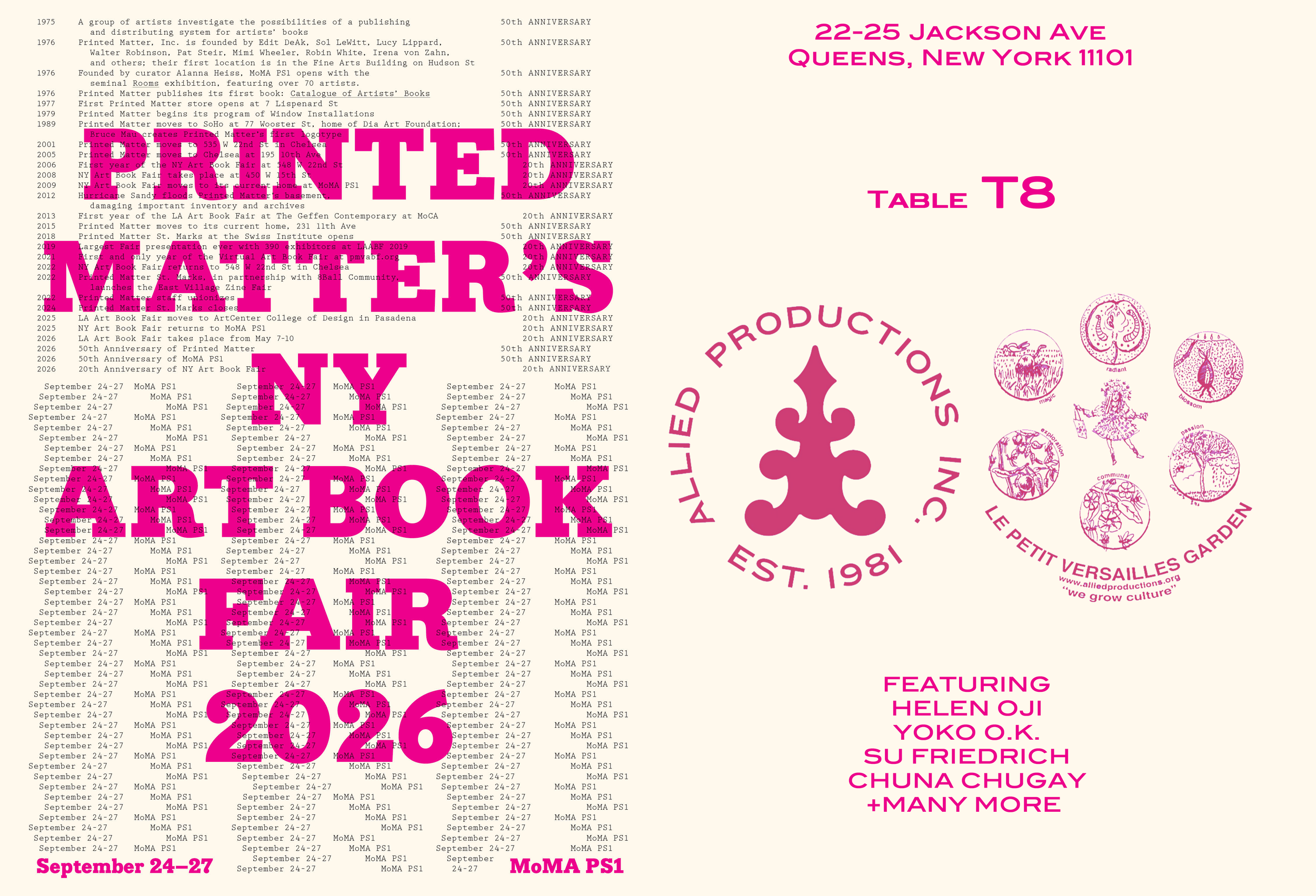 Allied Productions Le Petit Versailles returns to Printed Matter’s NY Art Book Fair 2026