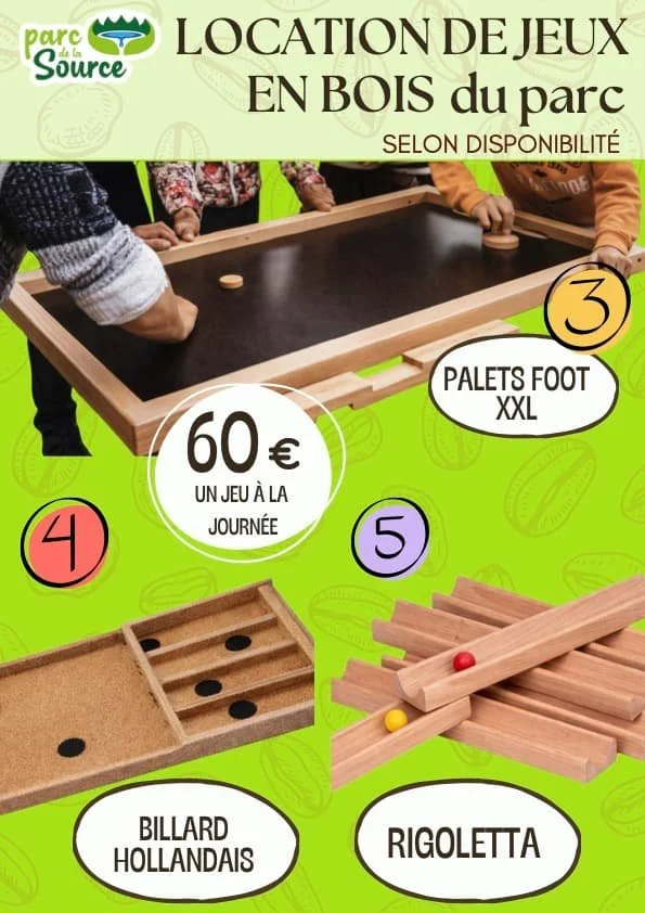 Location de jeux en bois du Parc de la Source