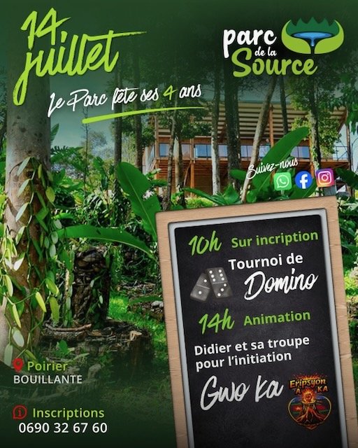 Le Parc de la Source fête ses 4 ans: une journée festive entre tradition, nature et convivialité en Guadeloupe