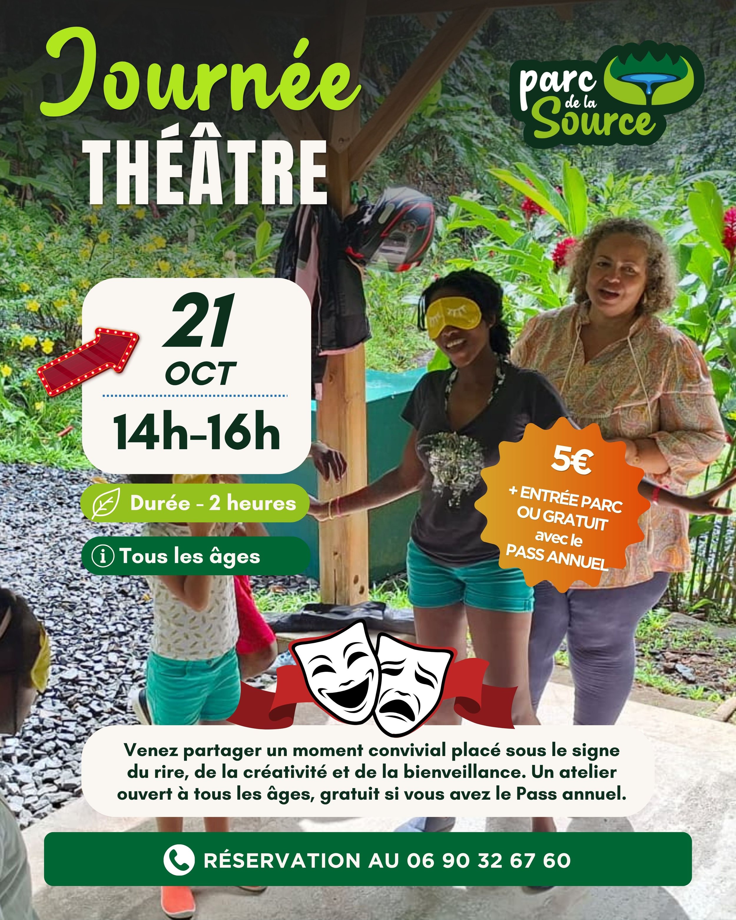 Atelier théâtre en Guadeloupe : une journée de créativité et de bonne humeur au Parc de la Source!