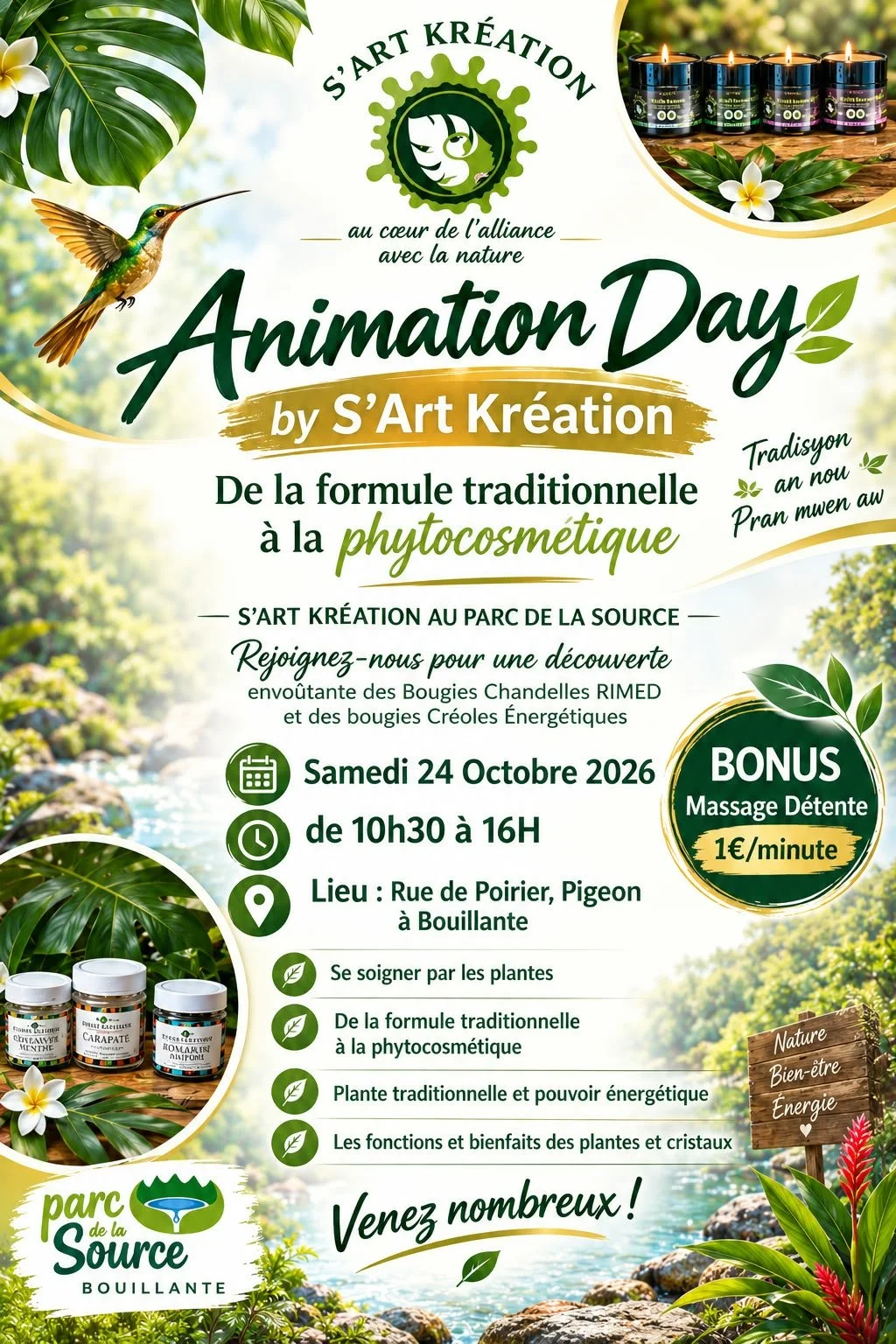 Plantes, traditions et bien-être en Guadeloupe : découvrez S'Art Kréation au Parc de la Source