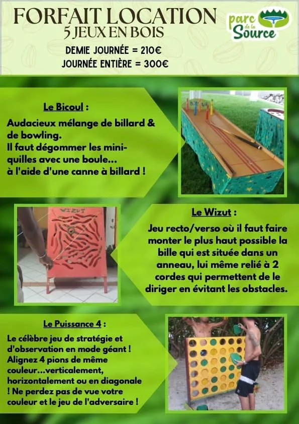 Forfait location jeux en bois