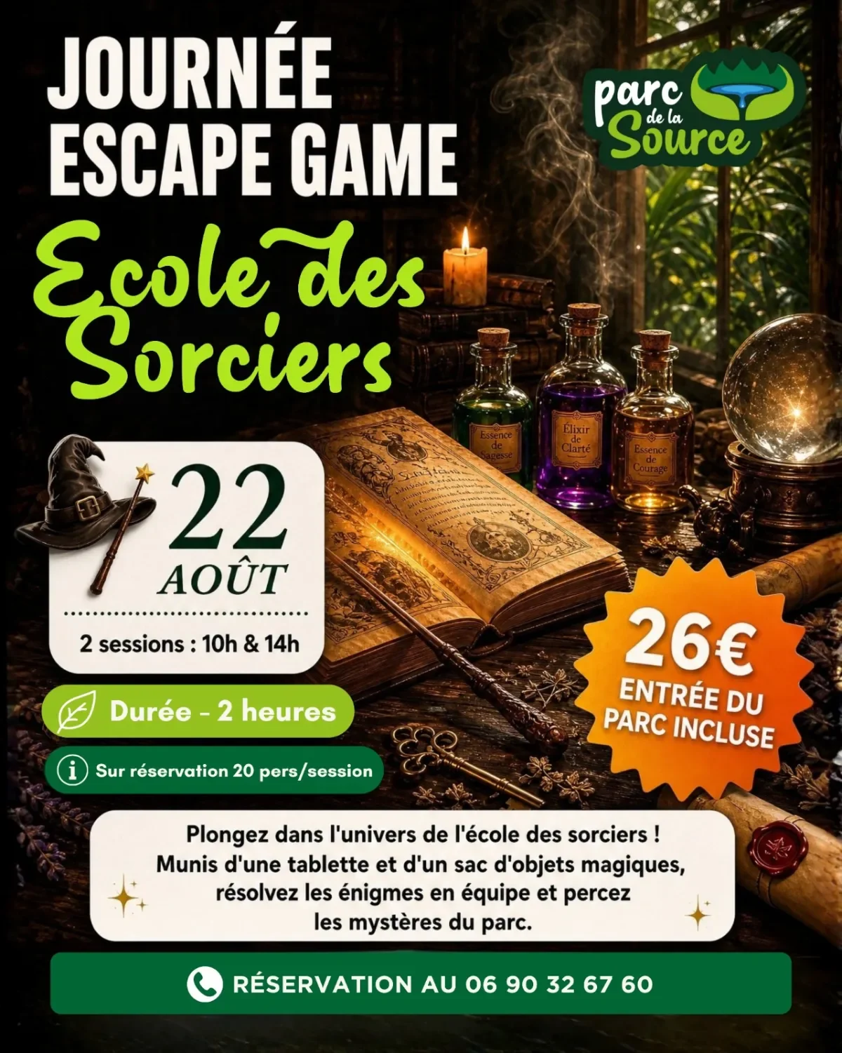 Ecole des Sorciers au Parc de la Source Bouillante Guadeloupe