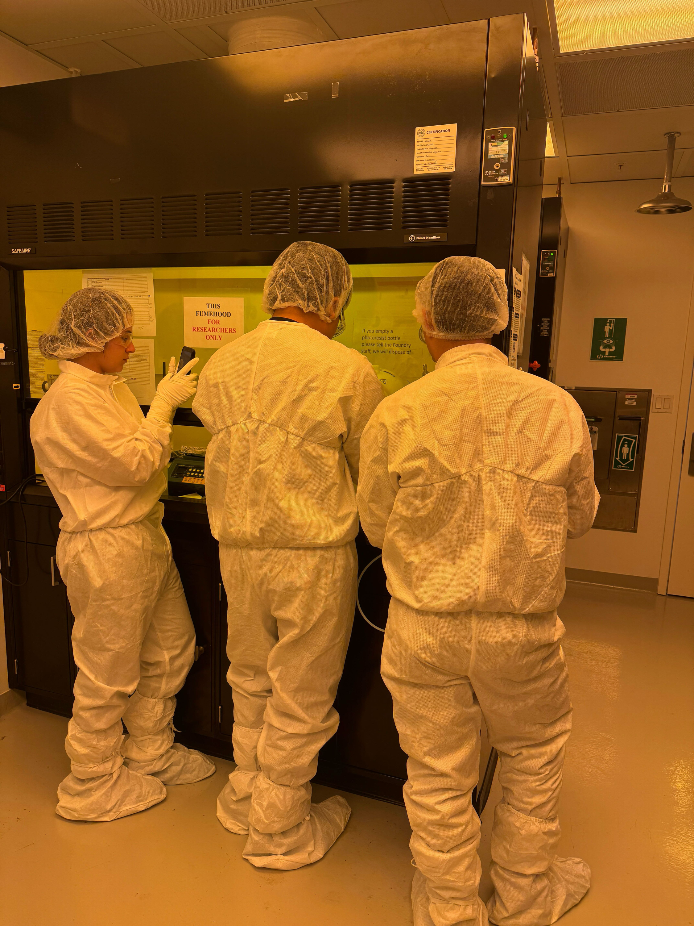 Working in the cleanroom!