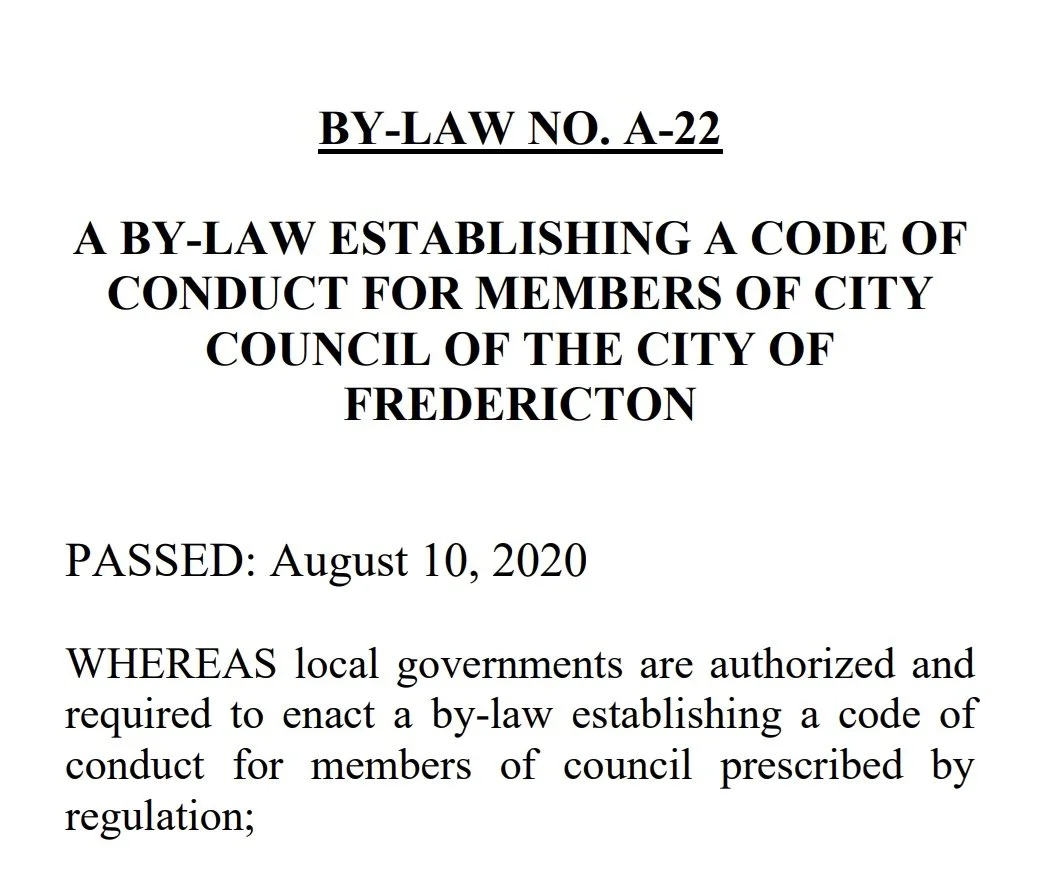 Fredericton's Code of Conduct: Welcome Progress and Missed Opportunities