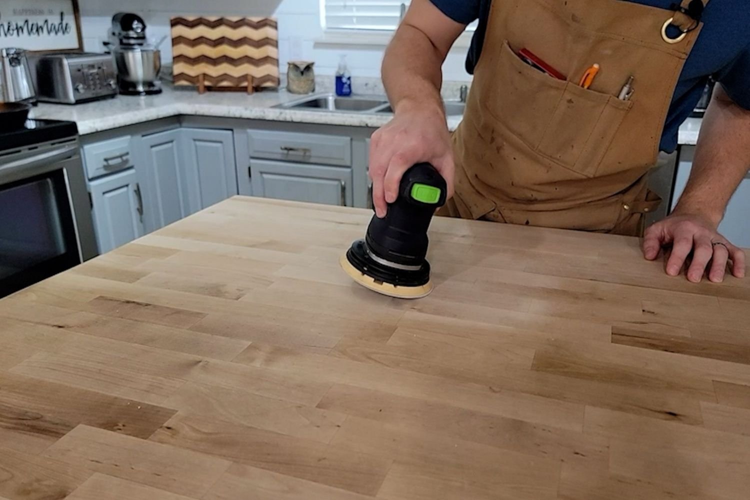 How To Refinish A Butcher Block Island or Countertop — Tyler Brown  Woodworking
